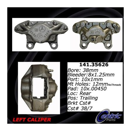 Centric Semi-Loaded Brake Caliper, Parts, 141.35626 141.35626